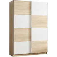 Masseno Schiebetürenschrank ALFIERI 149,5/195/59cm 2-türig Schlafzimmer Schrank Kleiderschrank Sonoma Eiche