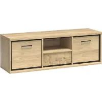 Lomadox TV Lowboard 139 cm, Eiche mit strukturierter Schubkastenblende MEGARA-161
