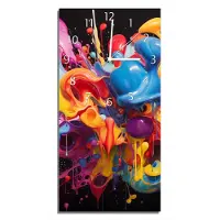 Wallario Design Wanduhr bedruckt, Größe 30 x 60 cm, Motiv: Farbexplosion