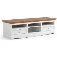 Lomadox TV Lowboard 167cm, Massivholz in weiß mit Eiche Optik BORMIO-163