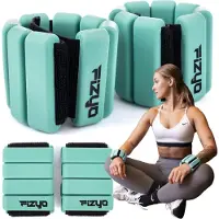 Fizyo Einstellbare Silikon Knöchel & Handgelenk Gewichts-Set, 2 Stück, Ideal für Fitness, Laufen, Yoga, Pilates, Rehabilitation, Schwimmbad Grün, 450g