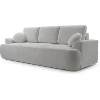 Masseno Sofa FILO mit Schlaffunktion, Schlafsofa, Wohnzimmersofa, Couch, Soffa, Bettsofa, Bucle-Stoff – Grau CORAL 75