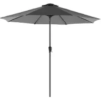 In And OutdoorMatch Sonnenschirm Edna - 300 cm - neigbar - Camping - rund - stehend - grau - UPF 50 - Terrasse, Balkon, Garten oder Strand