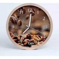 Tulup Holzuhr 30fi cm wanduhr - Kaffeebohnen