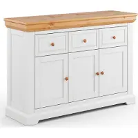 Feldmann-Wohnen Kommode Marone Elite Sideboard Massivholz geölt Ausführung wählbar,131,5cm,weiß / Kiefer Natur