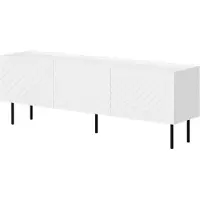 Mirjan 24 TV-Lowboard Lucca 165 3D, TV-Schranke, RTV Schrank mit drei Drehtüren, Wohnzimmer (Farbe: Weiß)