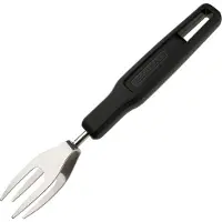 Fackelmann Mangogabel 21 cm, Küchenhelfer aus Federstahl, leichtes Aufspießen & Halten, sauberes Arbeiten (Schwarz/Silber)