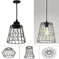 Lapamax Pendelleuchte E27 Retro Hängelampe Metallschirm Verformbar Höheverstellbar Deckenleuchte für Esszimmer Wohnzimmer Restaurant (ohne LED-Birne)