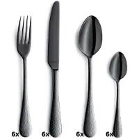 Amefa 24-tlg. Besteckset SIERRA 24-teilig schwarz gehämmert