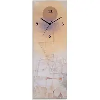 ARTland Glas Wanduhr Funkuhr - schwarzer Zeiger Grenzen des Verstandes. 1927 Größe: 20x60 cm