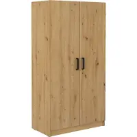 Masseno Drehtürenschrank MALTESA 80 cm Kleiderschrank Schlafzimmer Schrank 2-türig Eiche Artisan