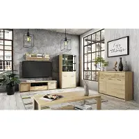 Lomadox Wohnzimmermöbel Set 5-teilig modern in Eiche MEGARA-161