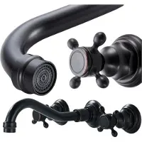 ARI Waschbeck armatur, Wasserhahn Bad Victorian Retro, Schwarz abgerieben, Hochdruck, mit Regulierung von Wasserfluss und Wassertemperatur