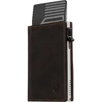 Sonstiges Slim Wallet Herren RFID Schutz Münzfach 10 Karten Magnetisch BraunSilber