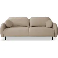Masseno Sofa AGIO mit Schlaffunktion, Schlafsofa, Wohnzimmersofa, Couch, Soffa, Bettsofa, Plüsch-Stoff – Beige CASTEL 15