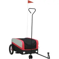 Syfax Fahrradanhänger Schwarz und Rot 30 kg Eisen