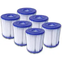 Bestway Filterkartusche Gr.1, 6 Stück, Ø 8cm, Länge 9cm, Lochdurchmesser 2,6cm, für Flowclear 58381