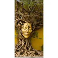 Wallario Design Wanduhr Mutter Natur aus Echtglas, Größe 30 x 60 cm