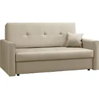 Mirjan 24 Schlafsofa Viva Bis III, 3-Sitzer Sofa mit Bettkasten und Schlaffunktion, Polstersofa vom Hersteller, Stilvoll Couch (Farbe: Manila 02)