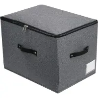 OEM Faltbare Stoffbehälter mit Schnalle - stählernes Griff - 1 Stück - schwarz/grau - 43x30x30 cm