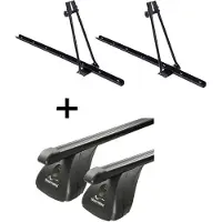 VDP 2x Fahrradträger ORION + Dachträger Stahl kompatibel mit für Mercedes Classe E Coupè 2 Türer 2009-2016