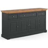 Lomadox Sideboard, Massivholz in grau mit Kiefer Optik BORMIO-163
