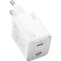 Hoco N42 GaN 45W USB QC 3.0 Schnell Ladegerät Netzstecker Quick Charge USB Typ C Netzteil Weiss