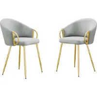 Mirjan 24 Polsterstuhl Muz DC-1171 (2er-Set), Metallfüße, Wohnzimmer Stühl-Set, Esszimmerstuhl (Farbe: 82-Grau)