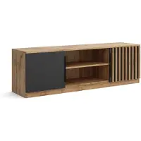 Masseno TV-Schrank ZENO 160 cm Fernsehschrank mit 2 Türen TV-Lowboard für Wohnzimmer Modern 160x38x50 cm Eiche Wotan / Eiche Wotan