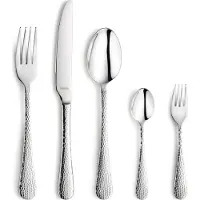 Kuppels 30-tlg. Besteckset CRYSTAL 30-teilig silberfarben gehämmert