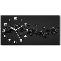 Tulup Wanduhr aus Glas – 60x30 cm - Glasbild - Glasuhr - Gehärtetes Glas - weisse-zeiger - 3D-Abstraktion