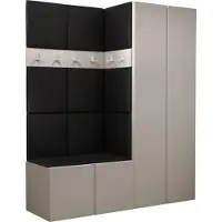 Mirjan 24 Garderoben-Set Orion III, Garderobe mit Sitzbank mit 11 x Wandpanel 42x42 (Farbe: Cashmere, Soft 011)