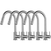 OEM OXG Küchenarmatur, Ausziehbare Sprühfunktion, Langlebiges Edelstahl, Gebürstetes Nickel-5pcs