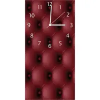 Wallario Design Wanduhr bedruckt, Größe 30 x 60 cm, Motiv: Rote Ledertür