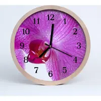 Tulup Holzuhr 30fi cm wanduhr - Orchidee Blumen