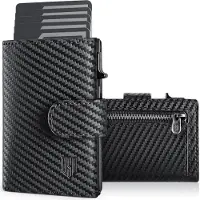 Sonstiges Kreditkartenetui Herren RFID Aluminium Münzfach Schwarz Carbon