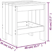 vidaXL Gartenhocker 2 Stk. Grau 40x36x45 cm Massivholz Kiefer