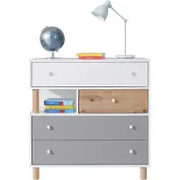 Masseno Kommode SANNIO 90 cm Sideboard mit Schubladen und Türen für Wohnzimmer Schlafzimmer Modern 90x40x90 cm Weiß / Weiß