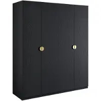 Feldmann-Wohnen Kleiderschrank Mond Schlafzimmerschrank 179x58,5x209cm 4-türig anthrazit