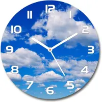 Tulup Wanduhr aus Glas 30fi Glasbild Glasuhr Gehärtetes Glas - weisse-zeiger - Clouds in the sky