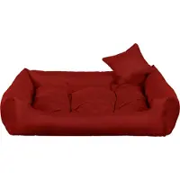 POOM Hundebett CODURA – Robuste Hundeliege aus strapazierfähigem Stoff, langlebiges Hundekissen in hoher Qualität (3XL – 130x110 Rot)