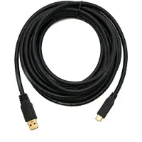 System-S USB 3.1 Kabel 5 m Typ C Stecker zu 3.0 A Stecker Kabel 5 Gbit/s 100W in Schwarz