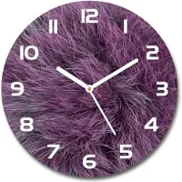 Tulup Wanduhr aus Glas 30fi Glasbild Glasuhr Gehärtetes Glas - weisse-zeiger - Pink fur