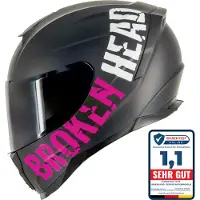Broken Head BeProud Sport Pink Motorradhelm + Schwarzes Visier XS (53-54 cm)