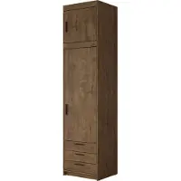 Mirjan 24 Kleiderschrank Elena 1D3S + Schrankaufsatz, Drehtürenschrank, Garderobe mit zwei Drehtüren und drei Schubladen, Kleiderstange (Farbe: Lefkas Eiche)