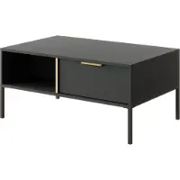 Emporius Furniture Couchtisch 100 cm Daros - Wohnzimmertisch, Kaffeetisch - Beistelltisch mit Schublade - Anthrazit