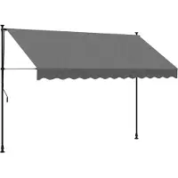 Syfax Markise Einziehbar Anthrazit 300x150 cm Stoff und Stahl