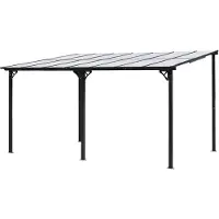 HOME DELUXE Terrassenüberdachung ECO Anthrazit - 300 x 420 cm, Anthrazit | Wetterfeste Alu-Überdachung für Terrasse & Garten