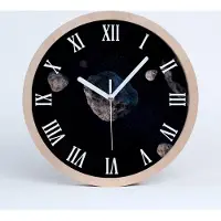 Tulup Holzuhr 25fi cm wanduhr - weiße Spitzen - Meteore