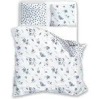 Faro Bettwäsche, Satinbettwäsche, hohe Qualität 200x220 Milagro Verde 012 Blaue Blumen
